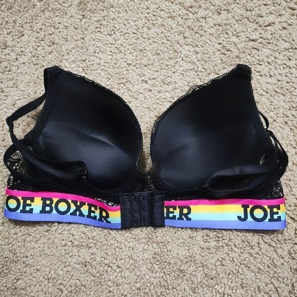 Joe Boxer Women's Black and Pink Lace Push-up Bra Set -J - Picture 4 of 7